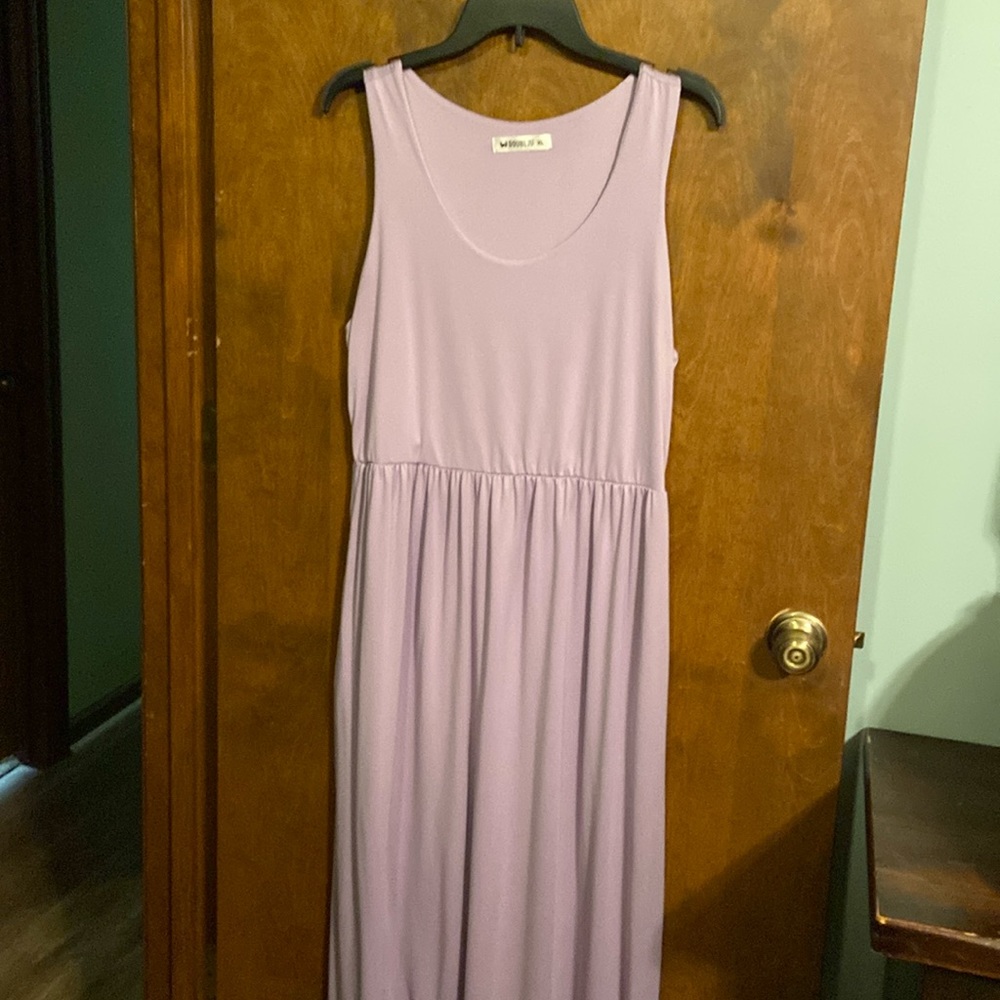 Doubl Ju Maxi Tank Dress Size XL Super Soft Pockets Lilac